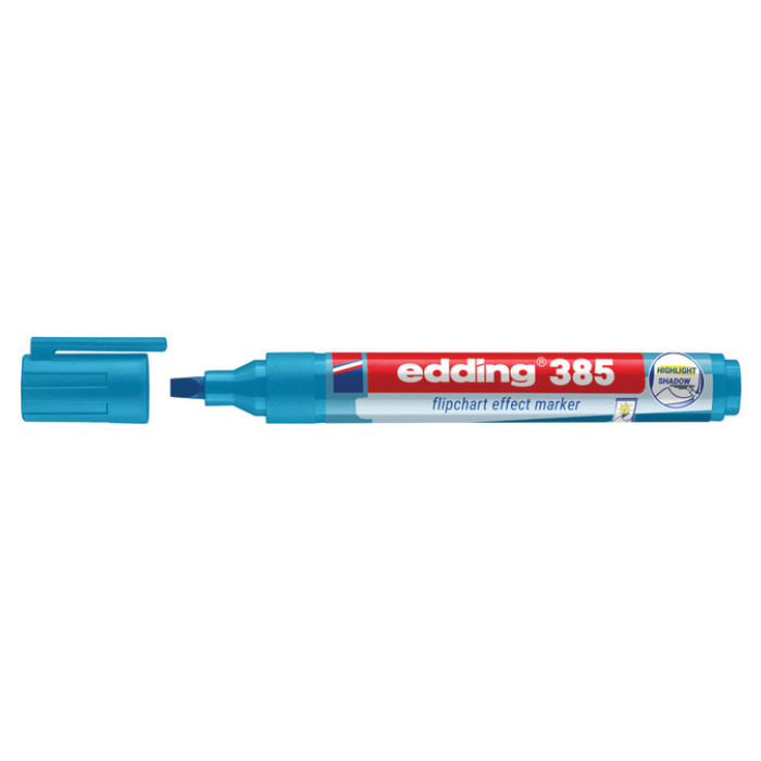 Viltstift edding 385 flipover penseelpunt lichtblauw