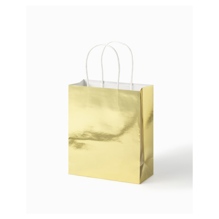 Cadeautas Folia goud kraft 18x21x8cm 7 stuks