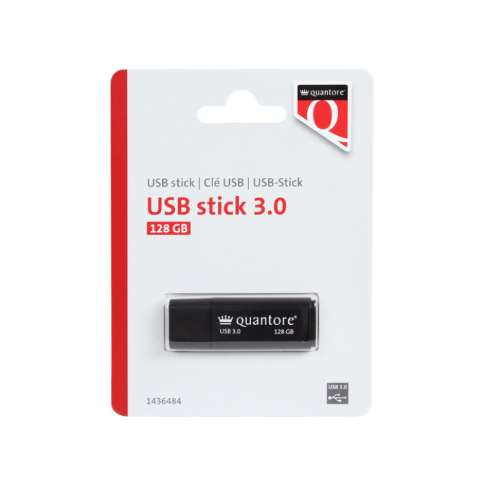 USB stick 3.0 Quantore USB-A 128GB zwart