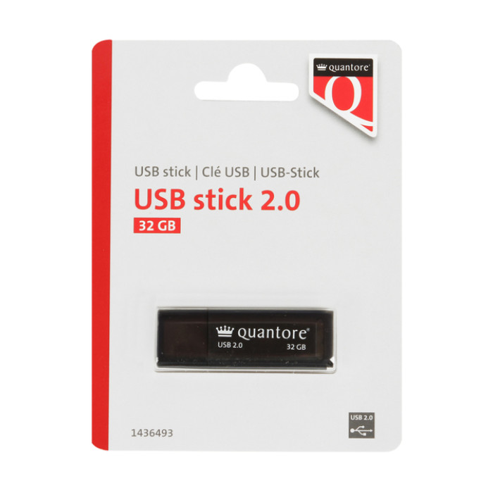 USB stick 2.0 Quantore USB-A 32GB zwart