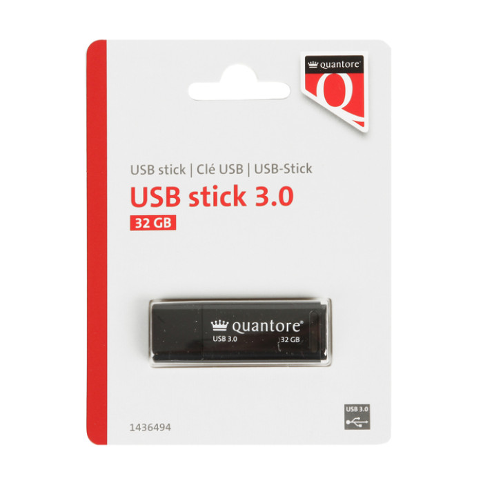 USB stick 3.0 Quantore USB-A 32GB zwart
