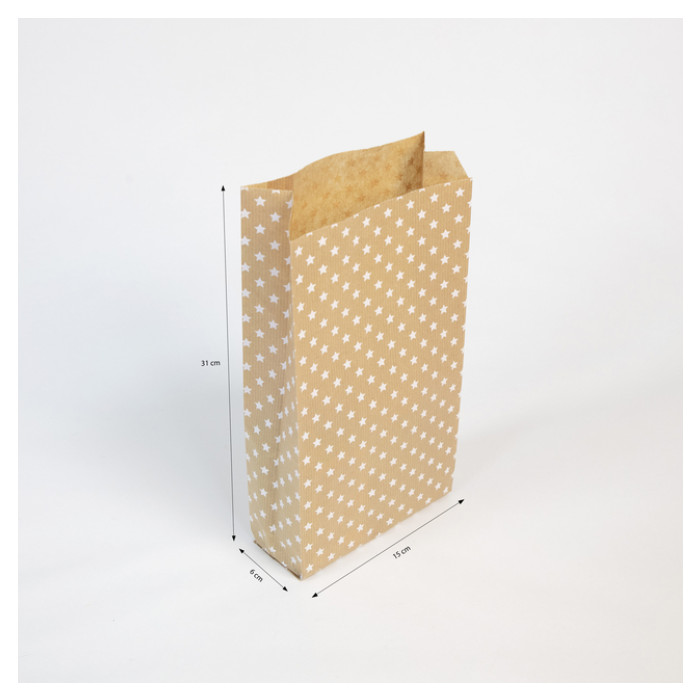 Cadeauzak Clairefontaine16x30x5cm kraft sterren 50 stuks