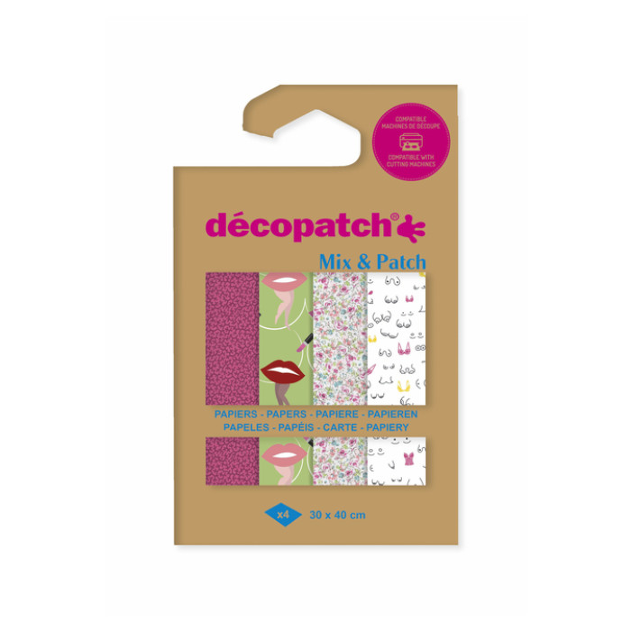Hobbypapier Décopatch 30x40cm set à 4 vel thema Ode aan de vrouw