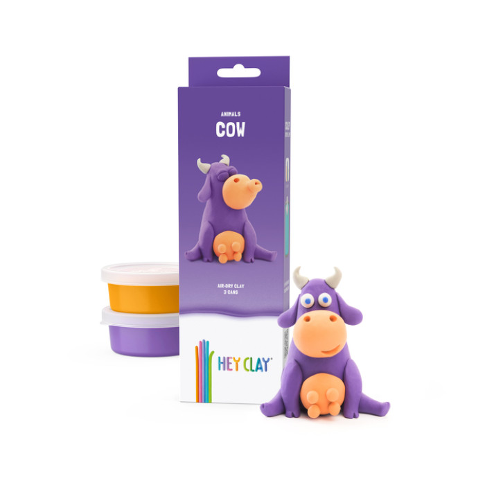 Klei Hey Clay koe set à 3 delen