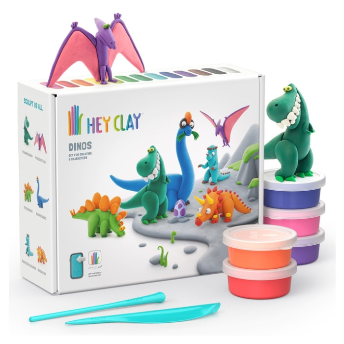 Klei Hey Clay dinos set à 15 delen