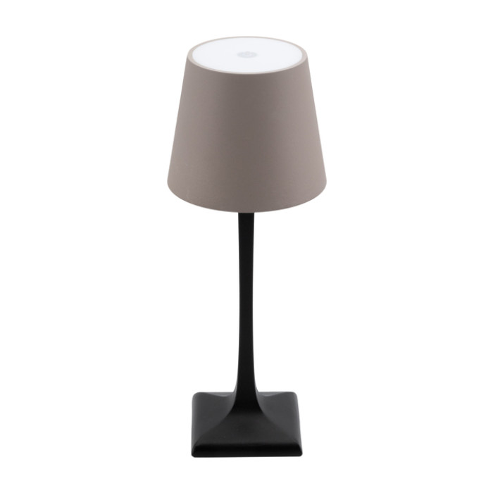 Tafellamp Securit Milano LED oplaadbaar dimbaar taupe-zwart