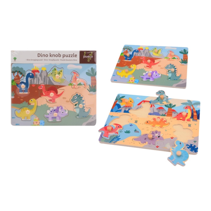 Joueco Dino knopjespuzzel 2 ass