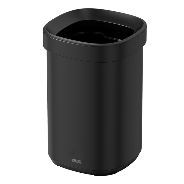 Afvalbak Desq open inworp 20 liter metaal zwart