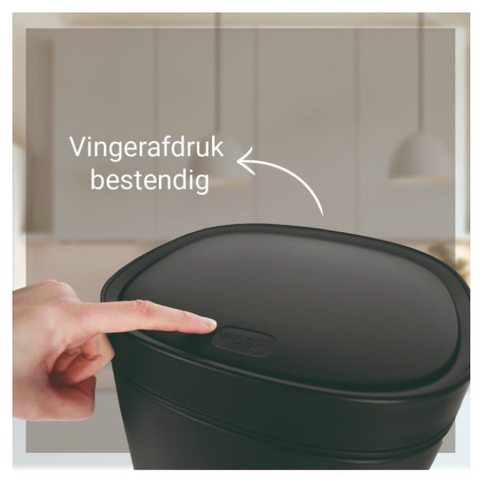 Afvalbak Desq Touch 30 liter RVS zwart