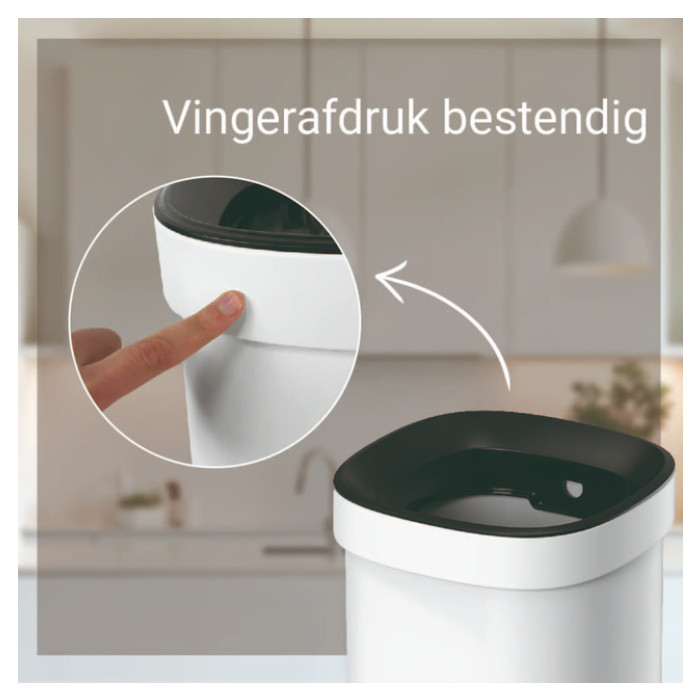 Afvalbak Desq open inworp 20 liter metaal wit