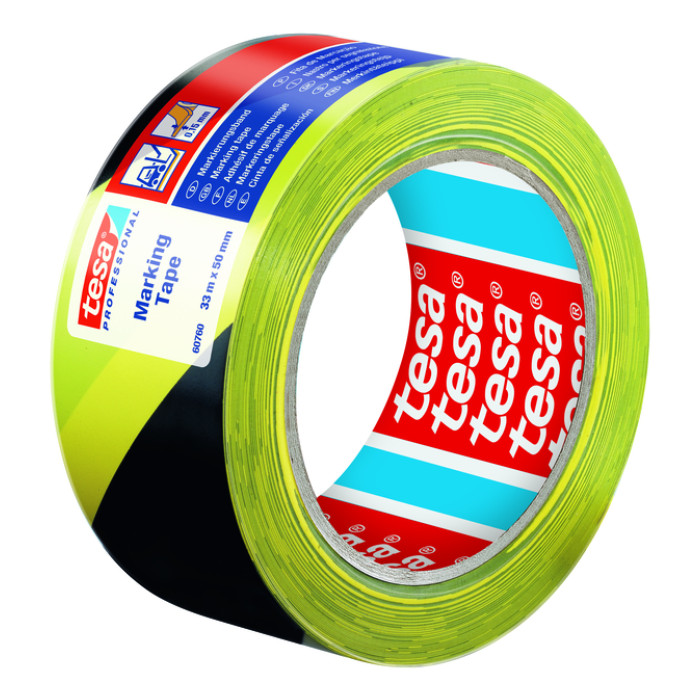 Markeringstape tesa® Professional 60760 PV1 50mmx33m geel-zwart