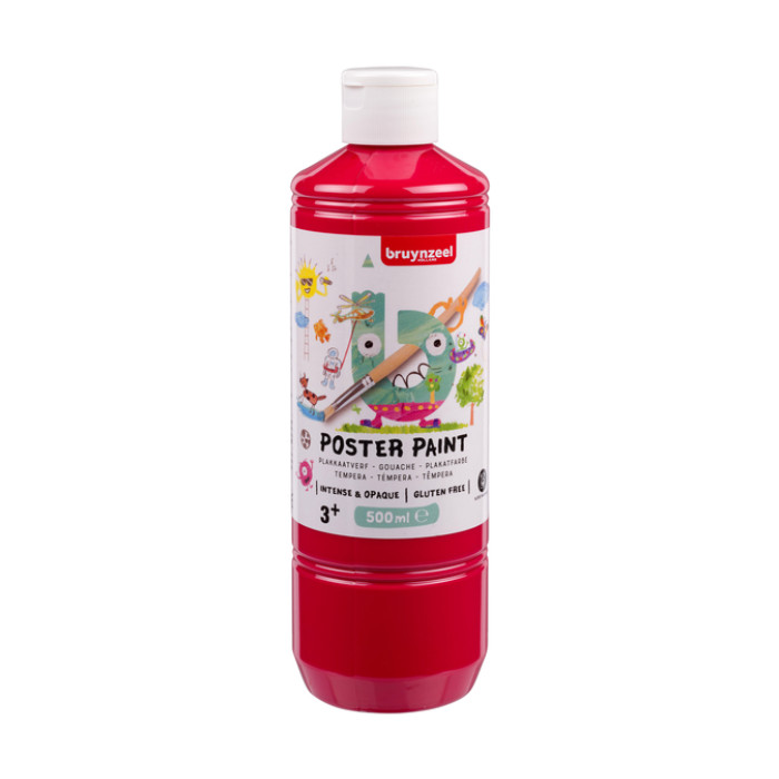 Plakkaatverf Bruynzeel primair rood fles à 500ml