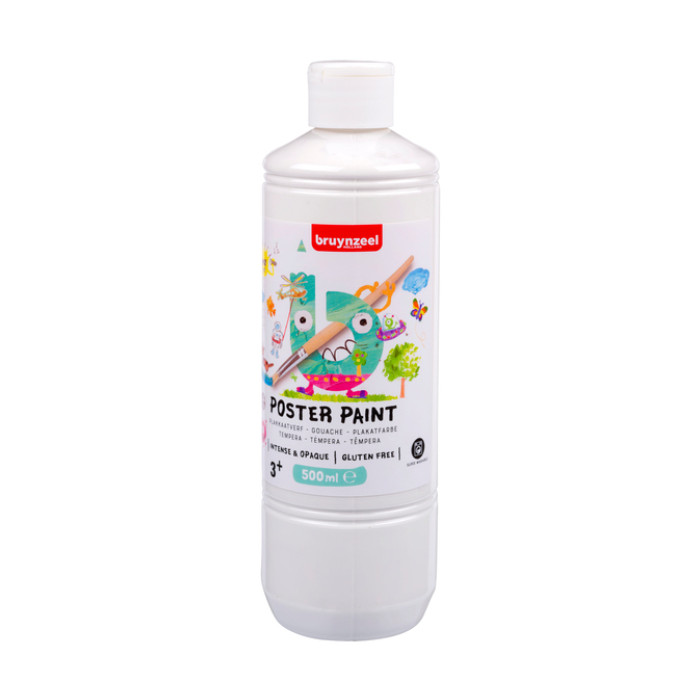 Plakkaatverf Bruynzeel wit fles à 500ml