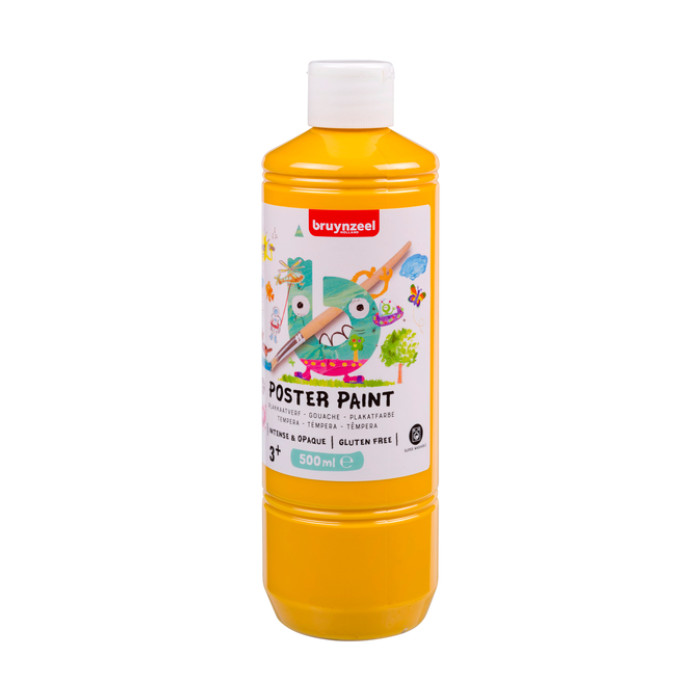 Plakkaatverf Bruynzeel geel fles à 500ml