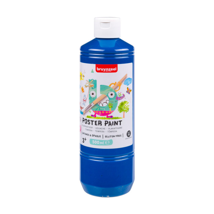 Plakkaatverf Bruynzeel diepblauw fles à 500ml