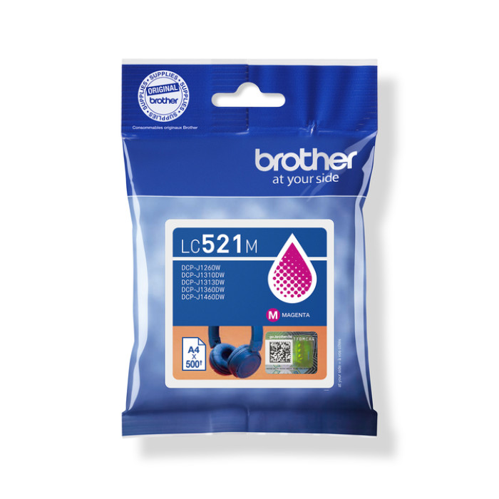 Inktcartridge Brother LC-521M rood