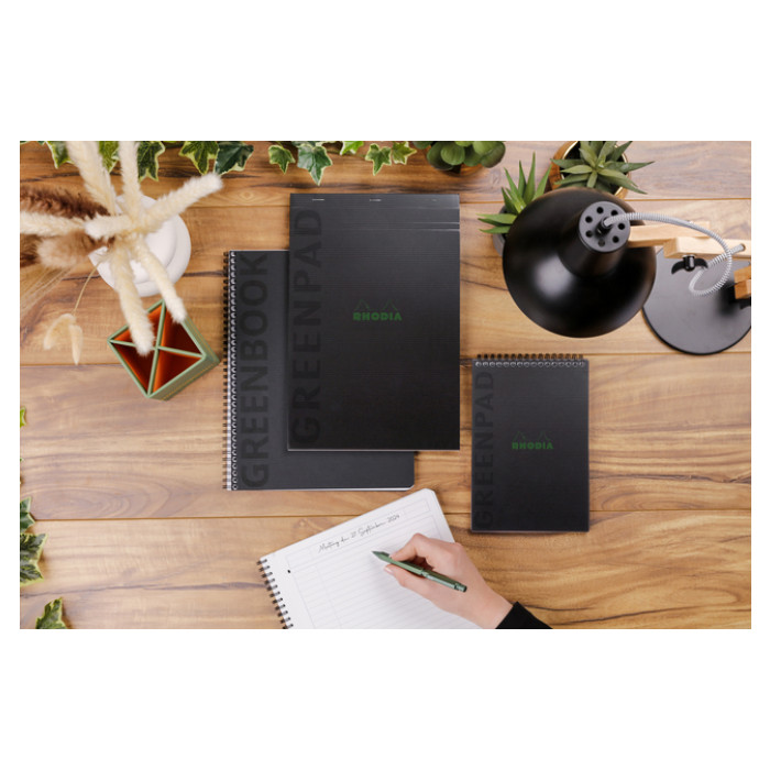 Notitieboek Rhodia Greenbook recycled A4+ lijn 160 pagina's 90gr sc