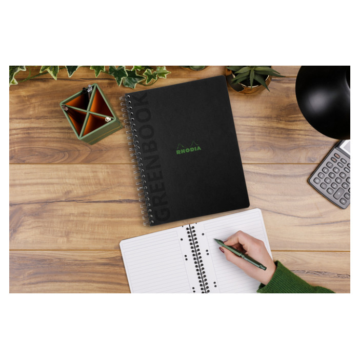 Notitieboek Rhodia Greenbook recycled A5+ lijn 160 pagina's 90gr hc