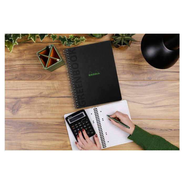 Notitieboek Rhodia Greenbook recycled A4+ lijn 160 pagina's 90gr hc
