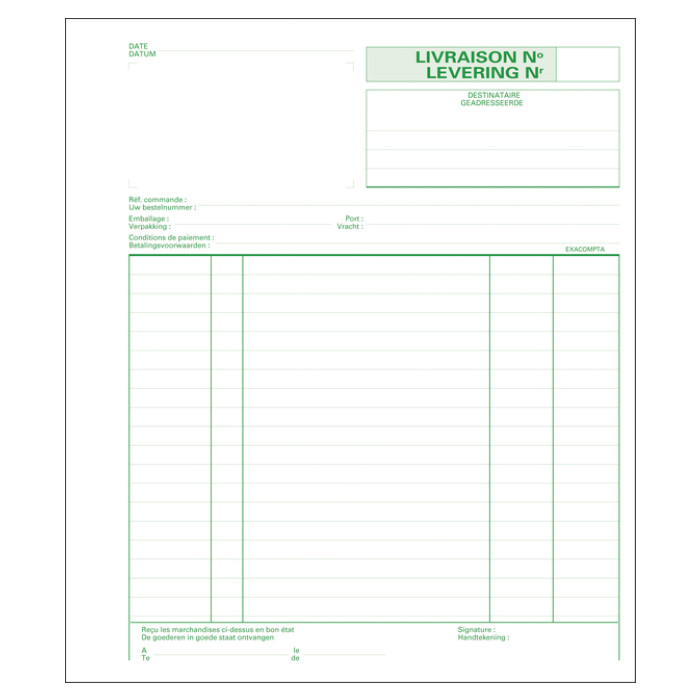 Leveringenboek Exacompta Manifold dupli 50vel Nl Fr