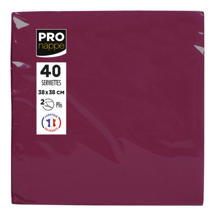 Servet Pronappe 1/4 vouw 2-laags 380x380mm 40 vel bordeauxrood