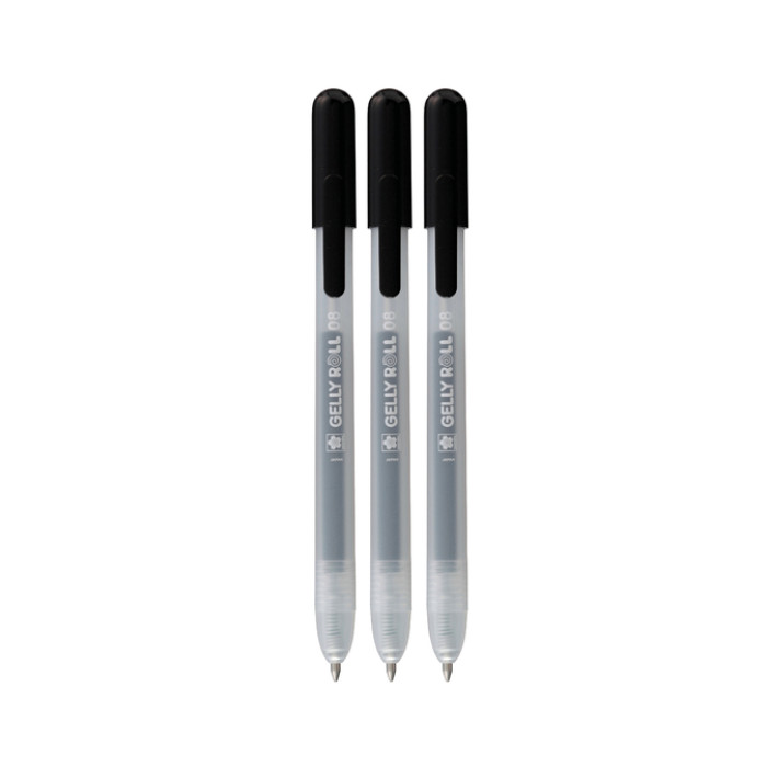 Gelschrijver Sakura Gelly Roll Classic 08 klikfunctie zwart 3 stuks