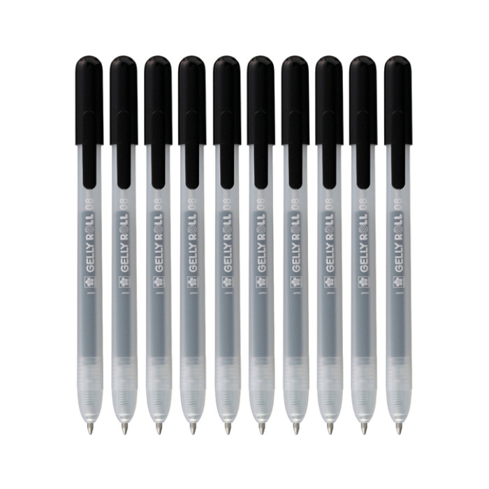 Gelschrijver Sakura Gelly Roll Classic 08 klikfunctie zwart 10 stuks