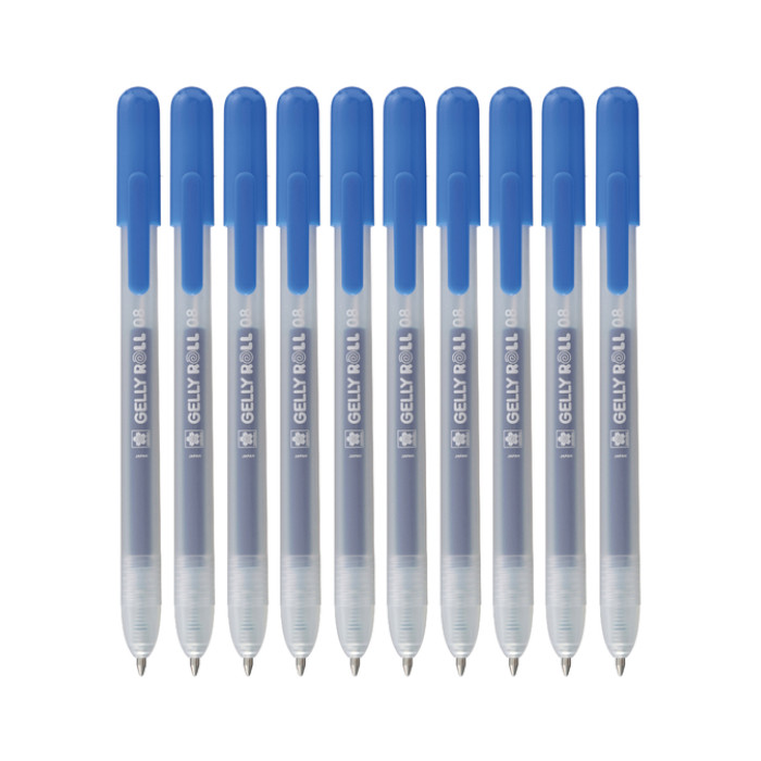 Gelschrijver Sakura Gelly Roll Classic 08 klikfunctie blauw 10 stuks
