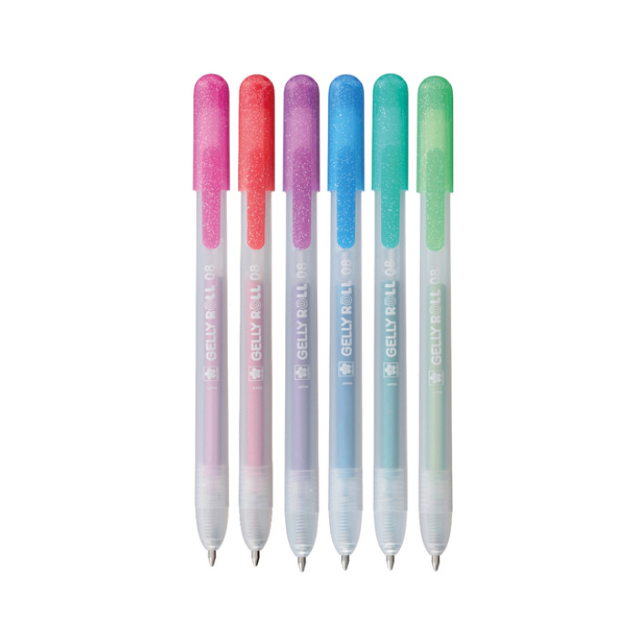 Gelschrijver Sakura Gelly Roll Metallic 08 klikfunctie set à 6 kleuren