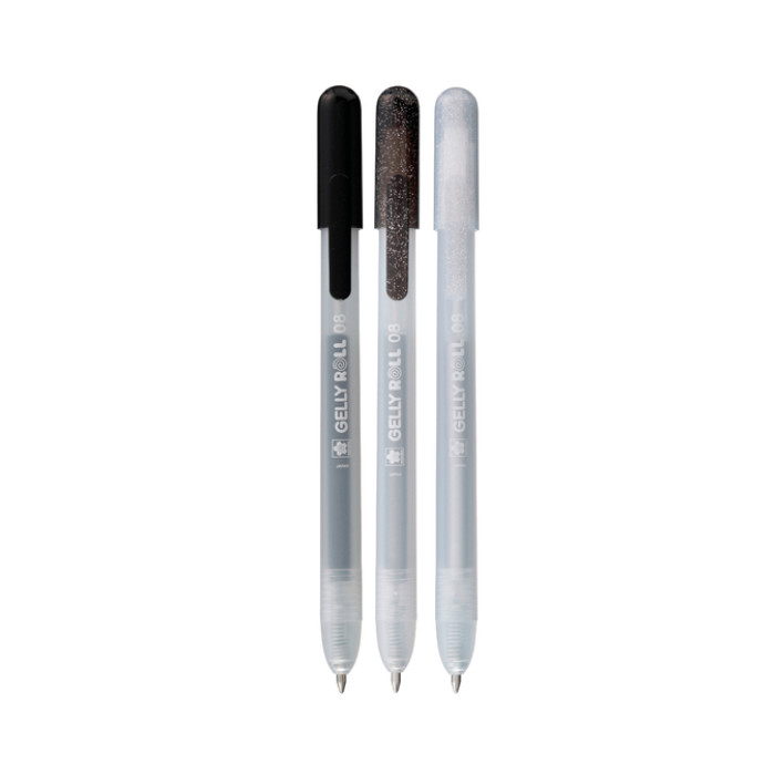 Gelschrijver Sakura Gelly Roll Special 08 klikfunctie set à 3 zilver
