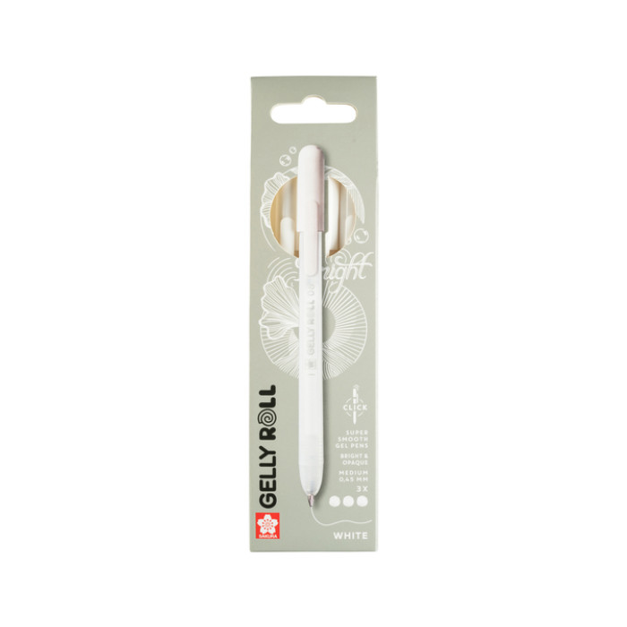 Gelschrijver Sakura Gelly Roll Classic 08 klikfunctie set à 3  wit