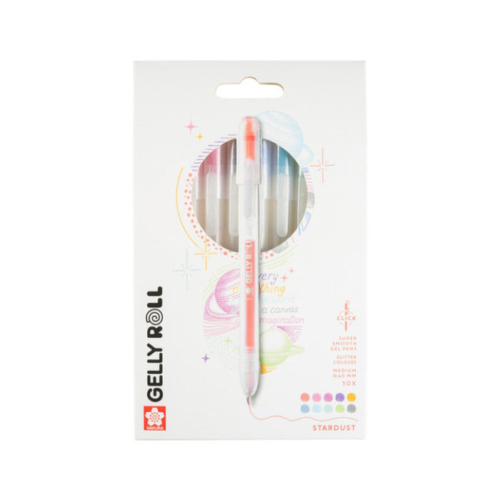 Gelschrijver Sakura Gelly Roll Stardust 08 klikfunctie assorti 10st