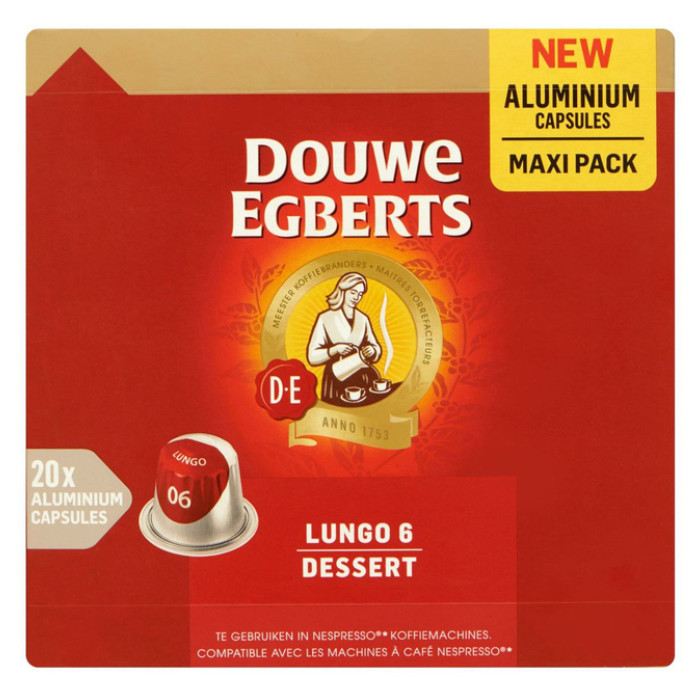 Koffiecups Douwe Egberts Lungo dessert 20 stuks