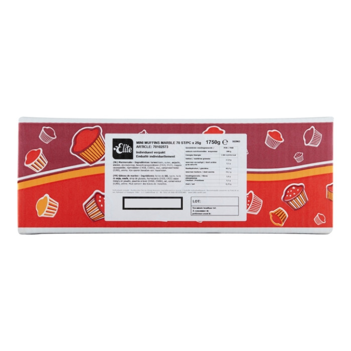 Muffins Elite mini marble 70 stuks