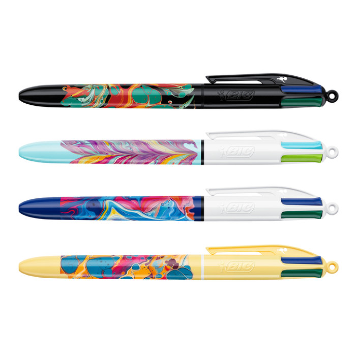 Balpen Bic 4kleuren medium Hydro ass