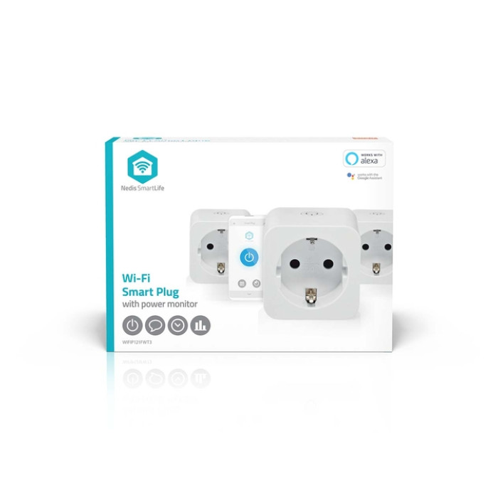 Slimme stekker Nedis Smartlife Wifi 3 stuks wit