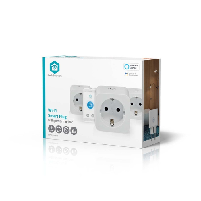 Slimme stekker Nedis Smartlife Wifi 3 stuks wit