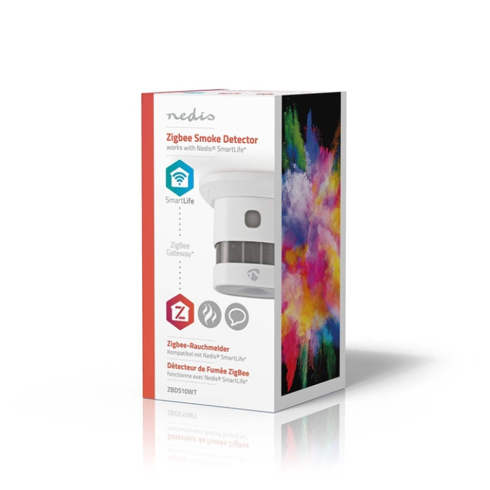 Rookmelder Nedis Smartlife Zigbee 3.0 Wifi 10 jaar sensor wit