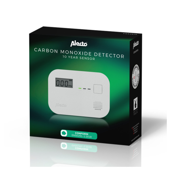 Koolmonoxidemelder Alecto 10 jaar sensor en display COA3910 wit
