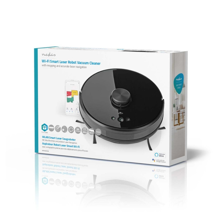 Robotstofzuiger Nedis Smartlife wifi laser 3-in-1 zwart