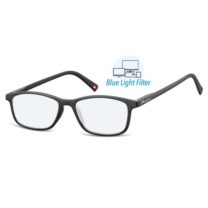 Leesbril  Montana +2.50 dpt blue light filter zwart