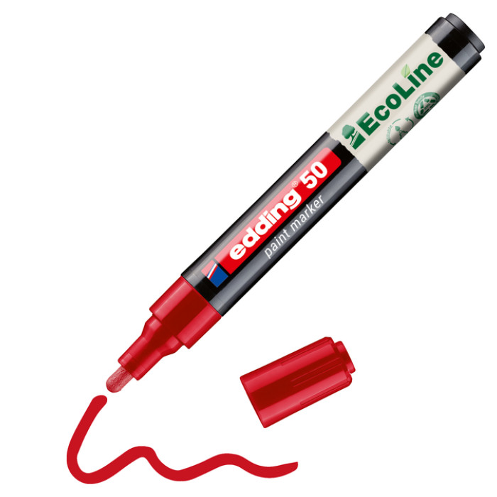 Paintmarker edding 50 EcoLine op waterbasis 2-3mm rood