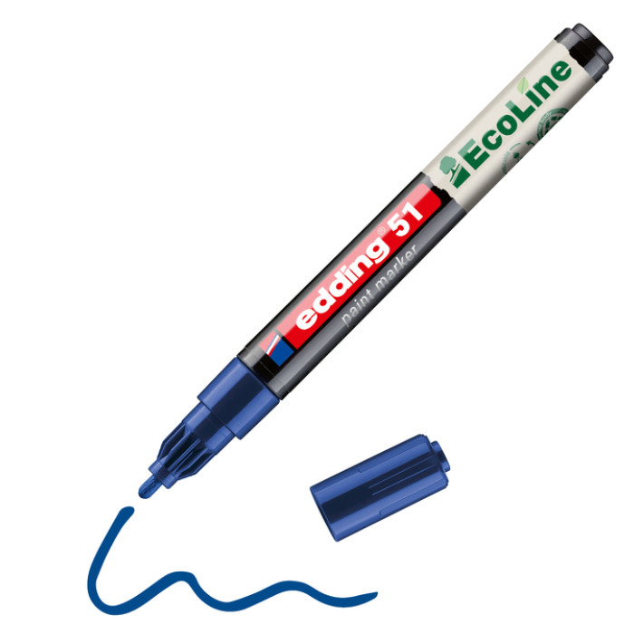 Paintmarker edding 51 EcoLine op waterbasis 1-2mm blauw