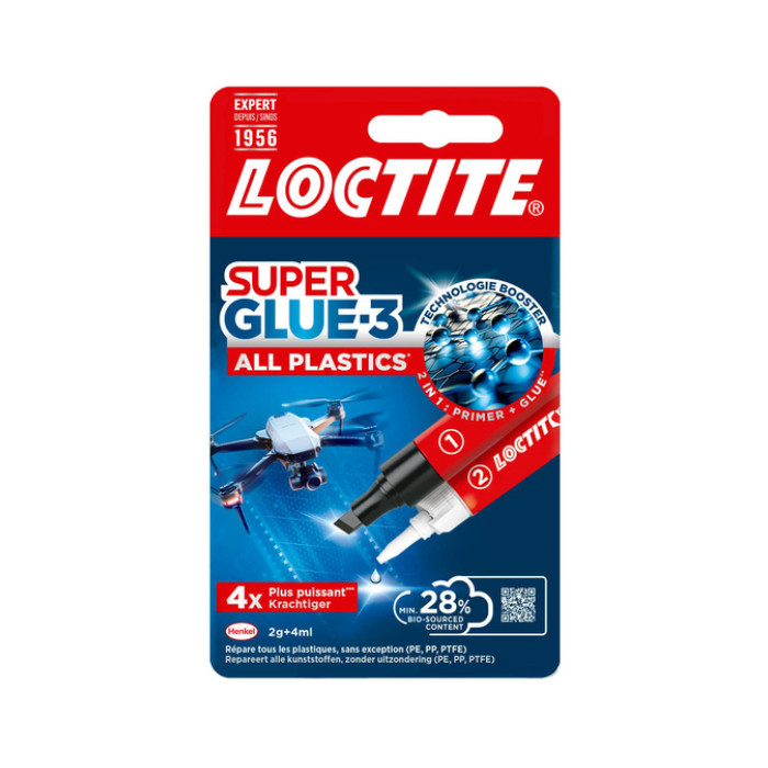 Secondenlijm Loctite All Plastic 2-componentenlijm 2gr + 4ml