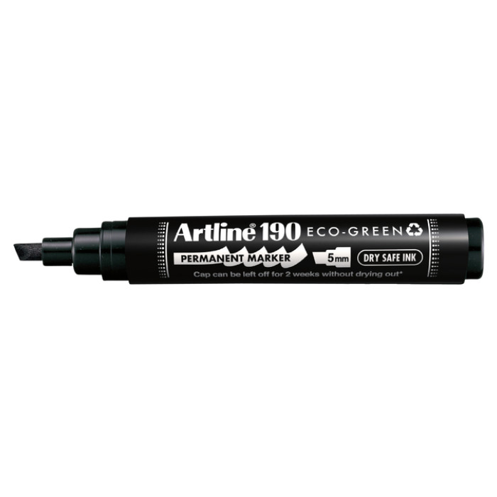 Permanent marker Artline 190  Dry Safe Eco schuin 2-5mm zwart