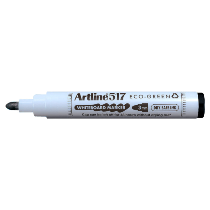 Whiteboardmarker Artline 517 Dry Safe Eco rond medium zwart