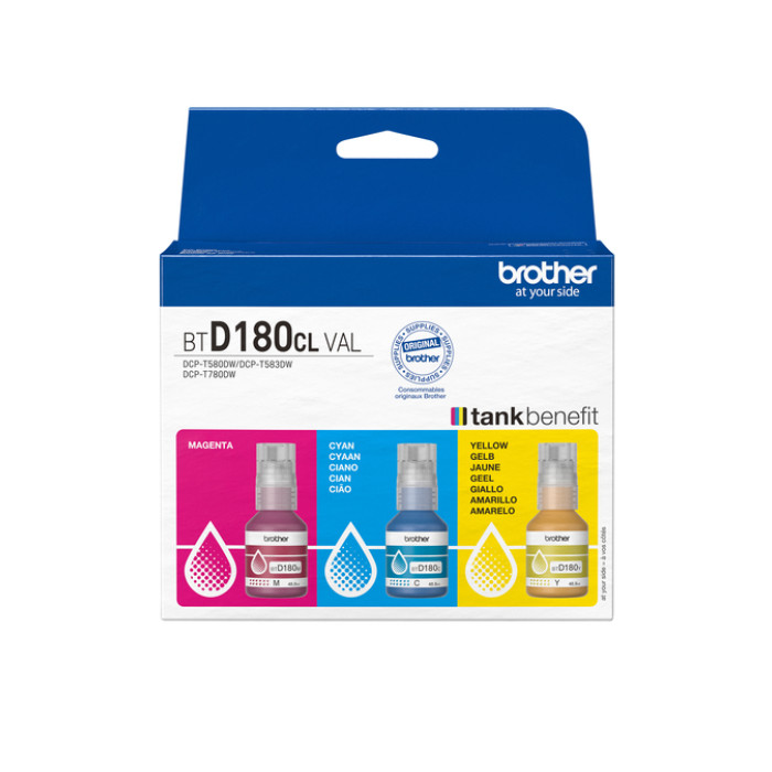 Navulinkt Brother BT-D180CLVAL 3 kleuren