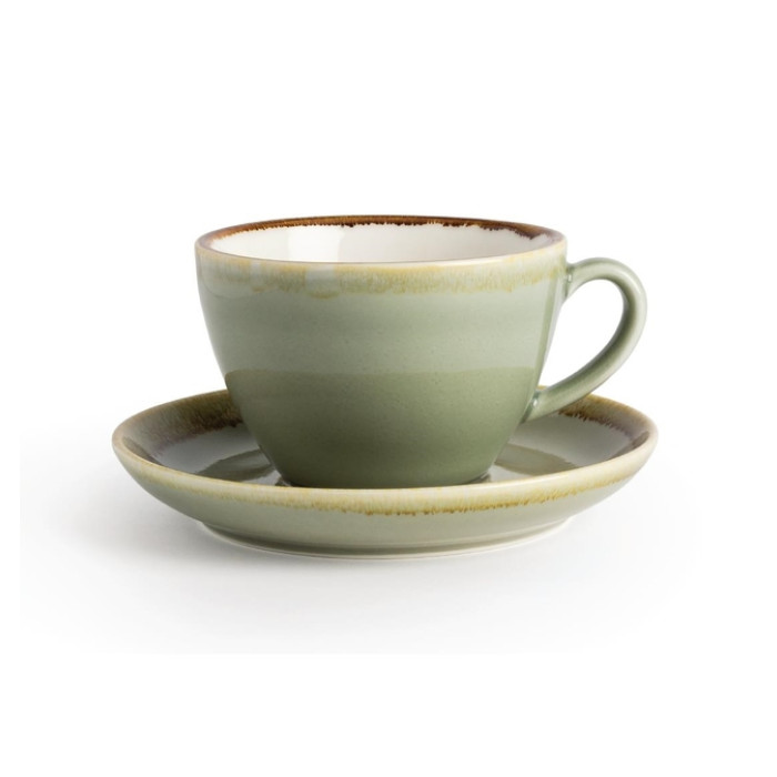 Cappuccinokopje Olympia Kiln 340ml 6 stuks mosgroen