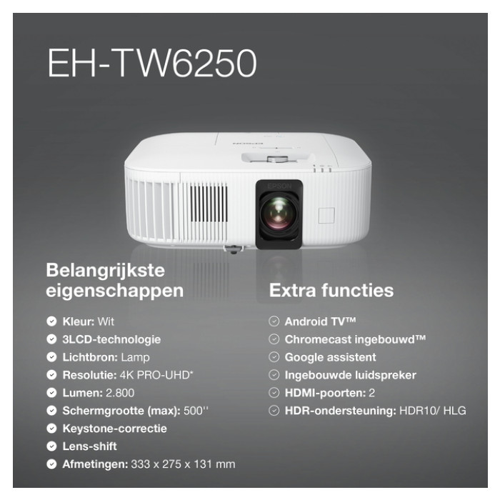 Projector Epson TW6250 4K