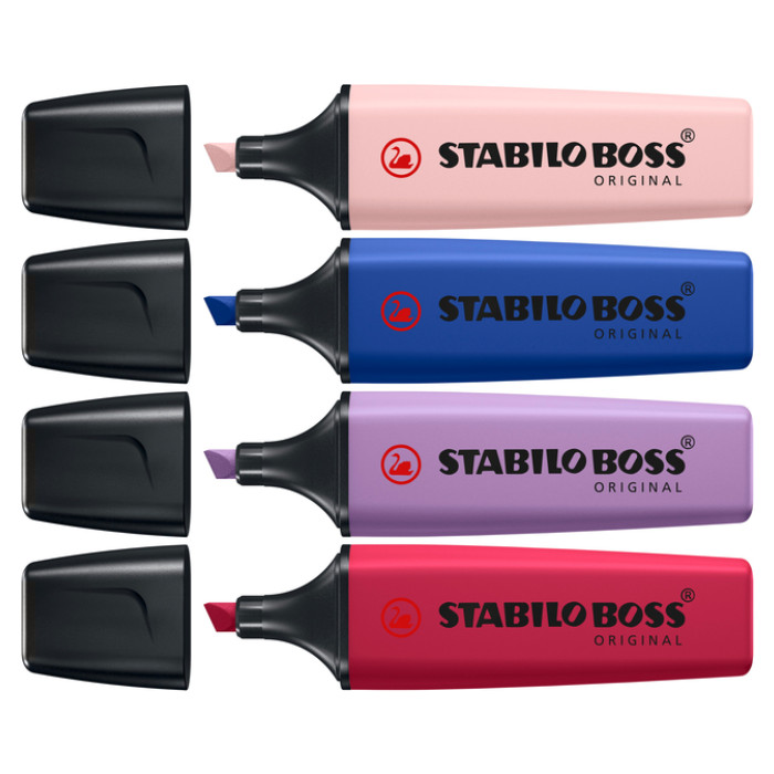 Markeerstift STABILO Boss Wildflower assorti 4 stuks